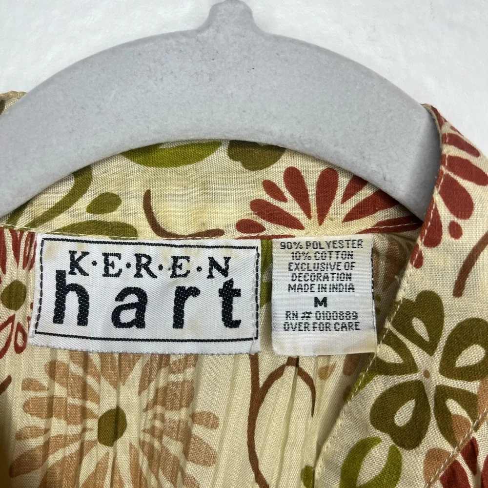 Keren Hart Button Front Floral Embroidered Top – Size M - Picture 2 of 7